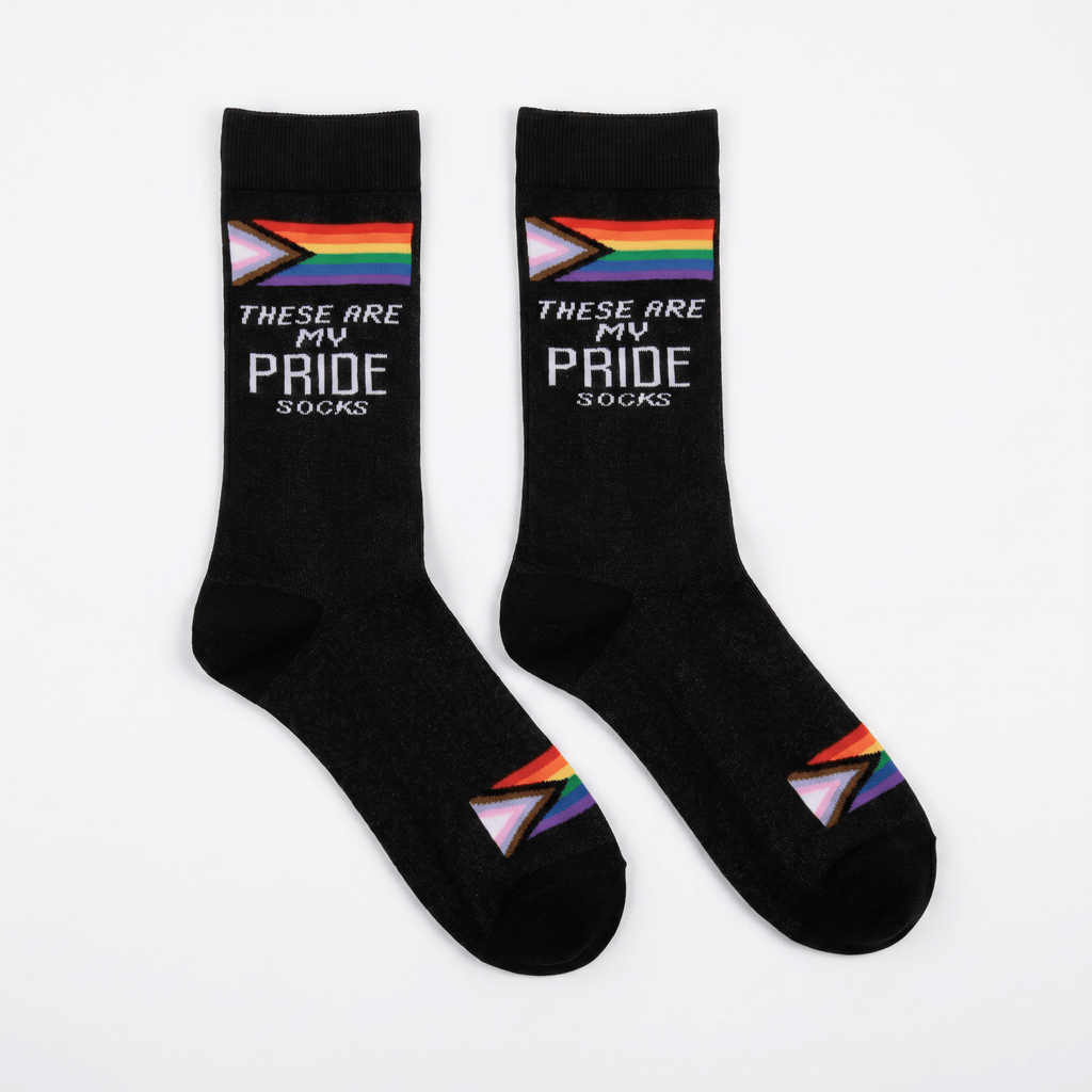 These Are My Pride Socks | LGBTQ+ Rainbow and Black | Gift for Her Him They Socks La Vie Bien These Are My Pride Socks | LGBTQ+ Rainbow and Black | Gift for Her Him They