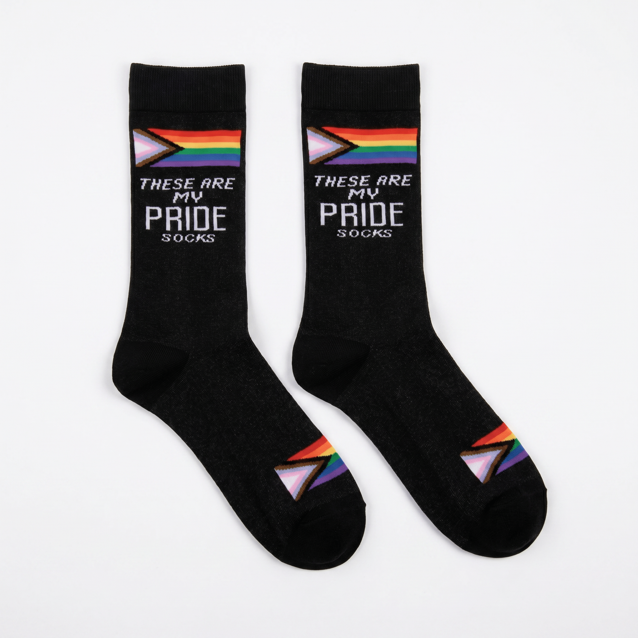 These Are My Pride Socks | LGBTQ+ Rainbow and Black | Gift for Her Him They Socks La Vie Bien These Are My Pride Socks | LGBTQ+ Rainbow and Black | Gift for Her Him They