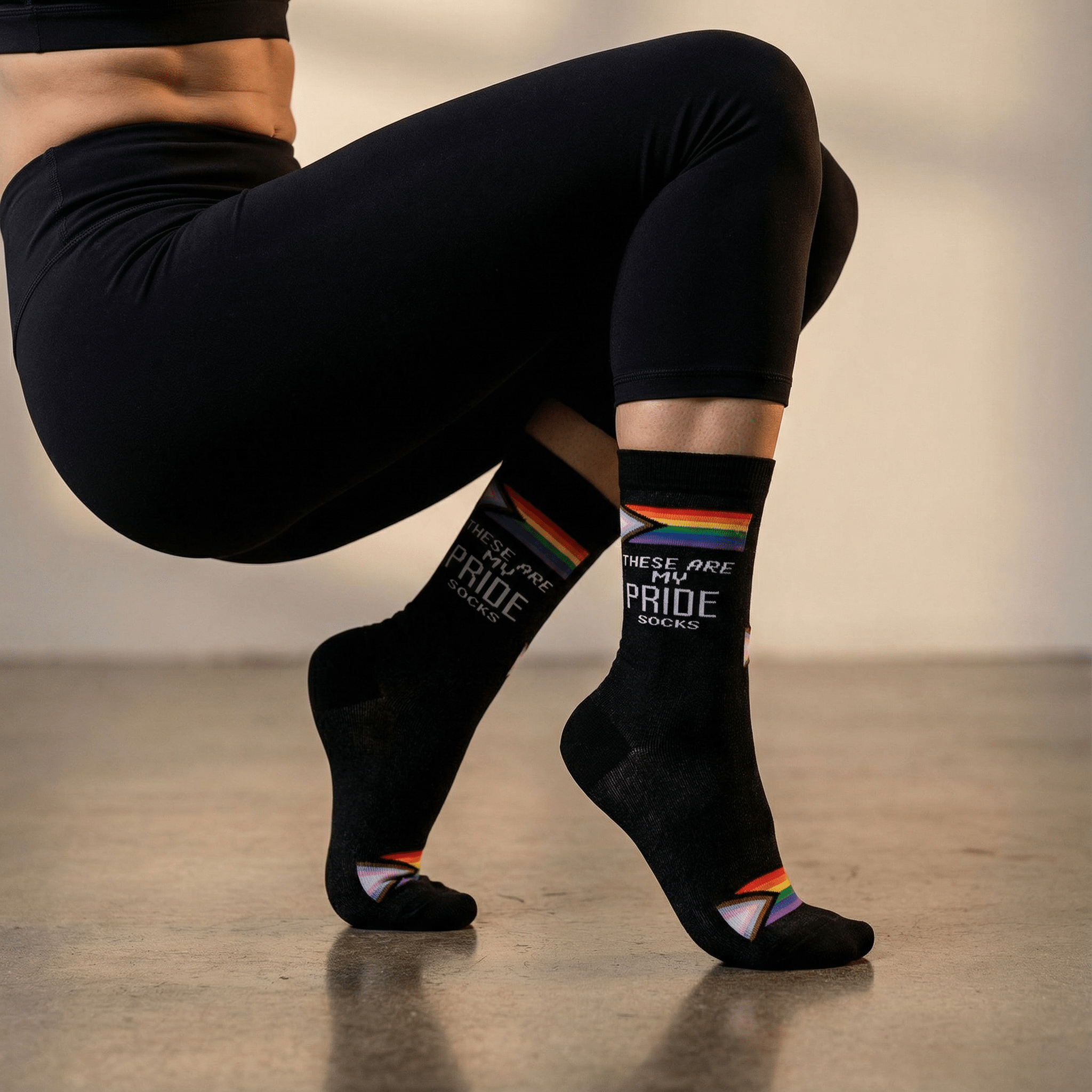 These Are My Pride Socks | LGBTQ+ Rainbow and Black | Gift for Her Him They Socks La Vie Bien These Are My Pride Socks | LGBTQ+ Rainbow and Black | Gift for Her Him They