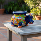 Talavera Bull Planter | Vibrant Mexican Ceramic Pottery