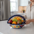Talavera Fruit Basket | Colorful Hand-Painted Centerpiece