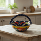Talavera Fruit Basket | Colorful Hand-Painted Centerpiece