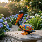 Talavera Pelican Statue | Hand-Painted Mexican Ceramic Decor