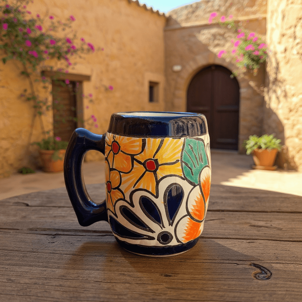 Colorful Handcrafted Mexican Coffee Mug | Talavera Ceramic Art