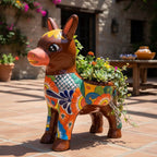 Large Talavera Donkey Planter | Hand-Painted Ceramic Burro