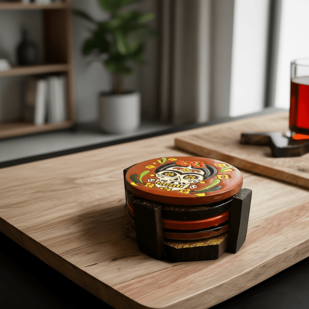 Custom Talavera Coaster | Hand-Painted Mexican Tile Drink Pads