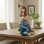 Talavera Mermaid Figurine | Hand-Painted Mexican Pottery
