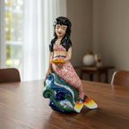 Talavera Mermaid Figurine | Hand-Painted Mexican Pottery