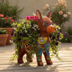 Large Talavera Donkey Planter | Hand-Painted Ceramic Burro