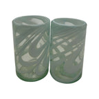 White Swirl Hand-Blown Mexican Glass | Artisan Drinkware