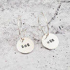 THEY/THEM Pronoun Hoop Earrings Stamped Earrings La Vie Bien THEY/THEM Pronoun Hoop Earrings
