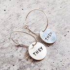 THEY/THEM Pronoun Hoop Earrings Stamped Earrings La Vie Bien THEY/THEM Pronoun Hoop Earrings