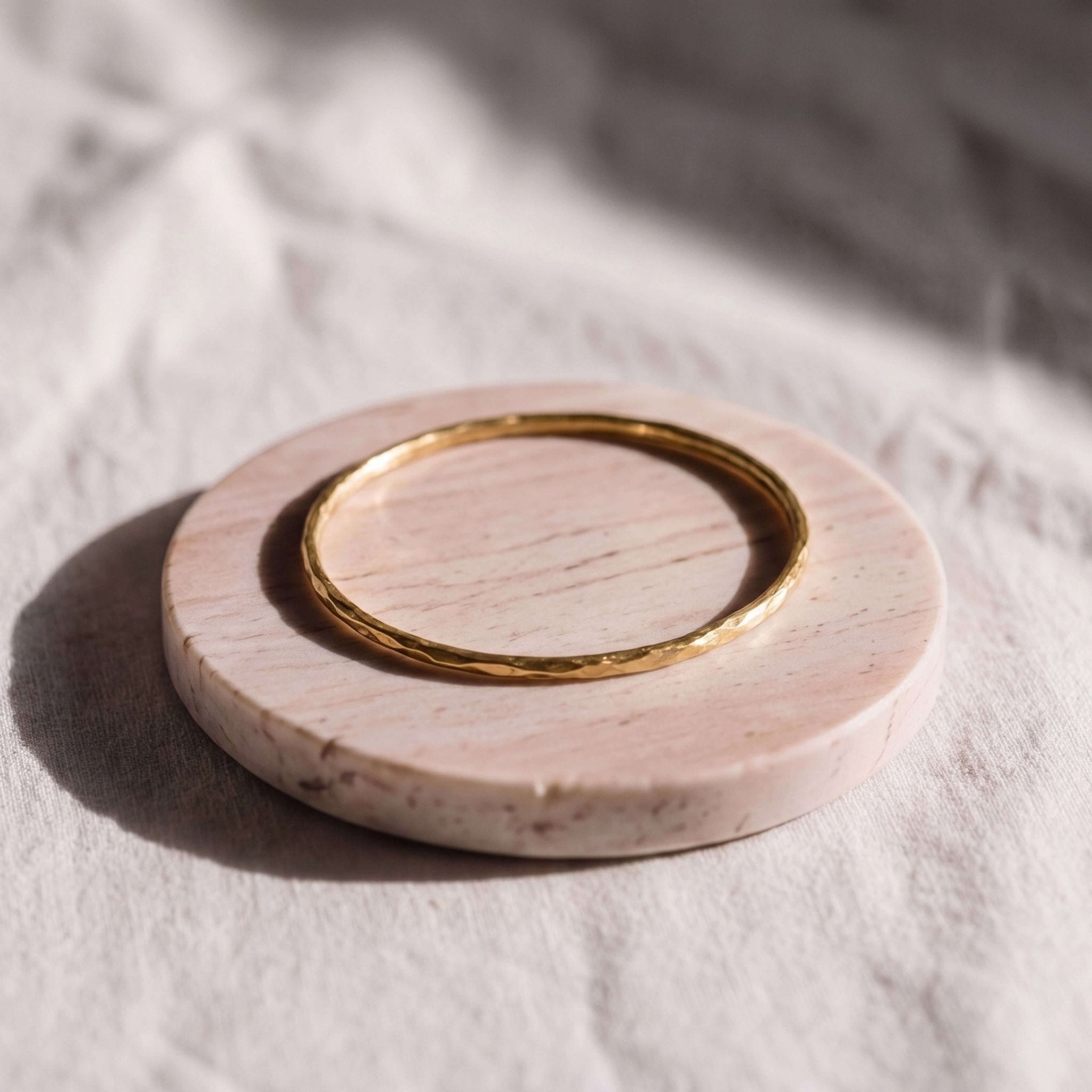 Thin Circular Textured Brass Bangle for Women - Raha Bracelets La Vie Bien Thin Circular Textured Brass Bangle for Women - Raha