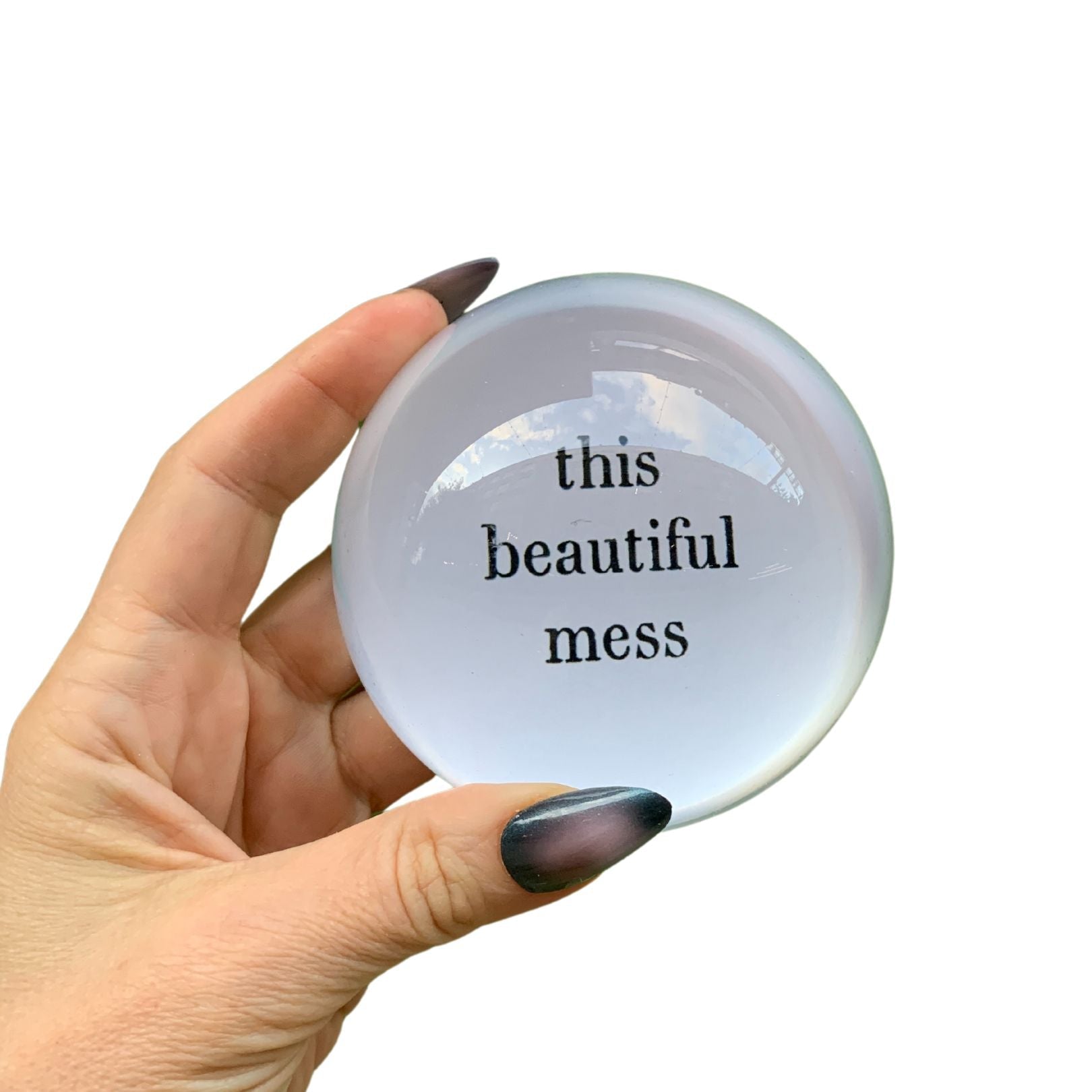 This Beautiful Mess Glass Dome Paperweight Office La Vie Bien This Beautiful Mess Glass Dome Paperweight