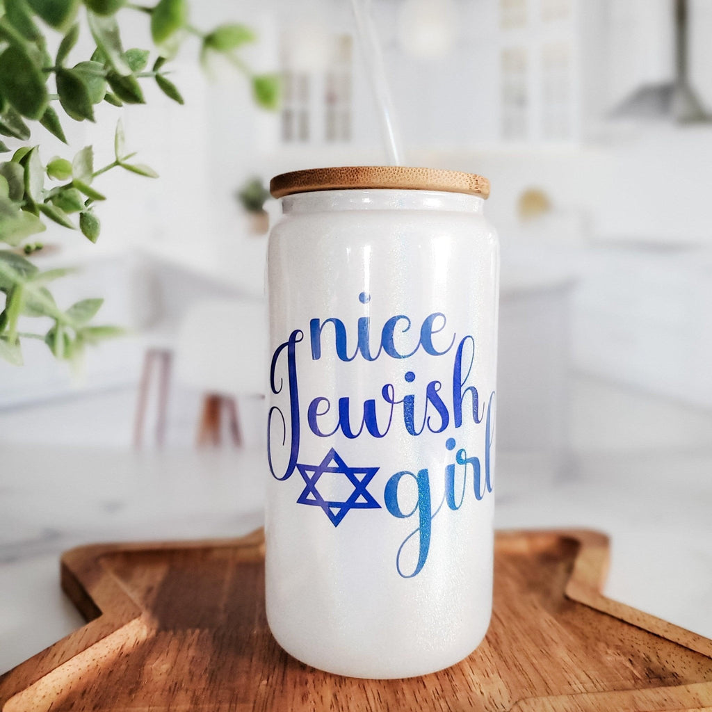 This is Only My First Cup Passover Printed Glass Can Cup