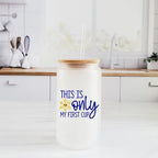 This is Only My First Cup Passover Printed Glass Can Cup by Salt Sparkle Shalom