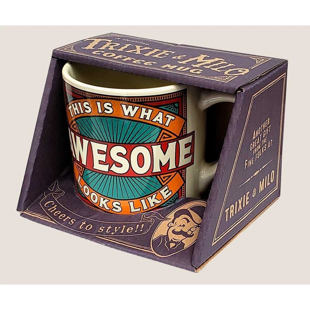 This is What Awesome Looks Like Ceramic Mug | Vintage Style | Design on Both Sides | In a Gift Box by The Bullish Store