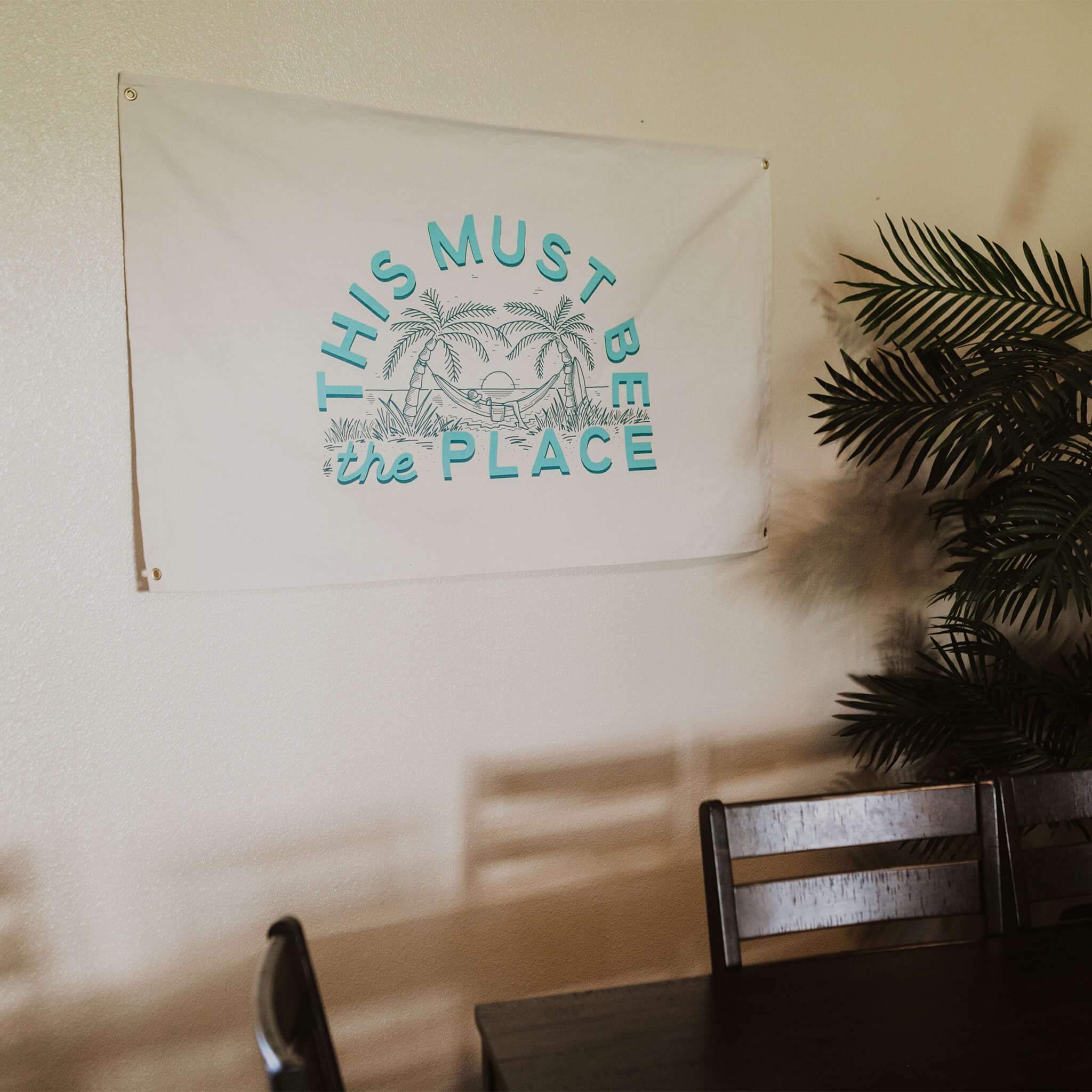 This Must Be The Place Canvas Flag Flags La Vie Bien This Must Be The Place Canvas Flag