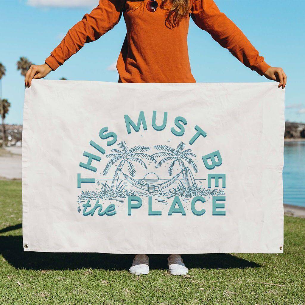 This Must Be The Place Canvas Flag Flags La Vie Bien This Must Be The Place Canvas Flag