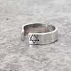 This too is for the Best Hebrew Star of David Open Back Thin Band Ring by Salt Sparkle Shalom