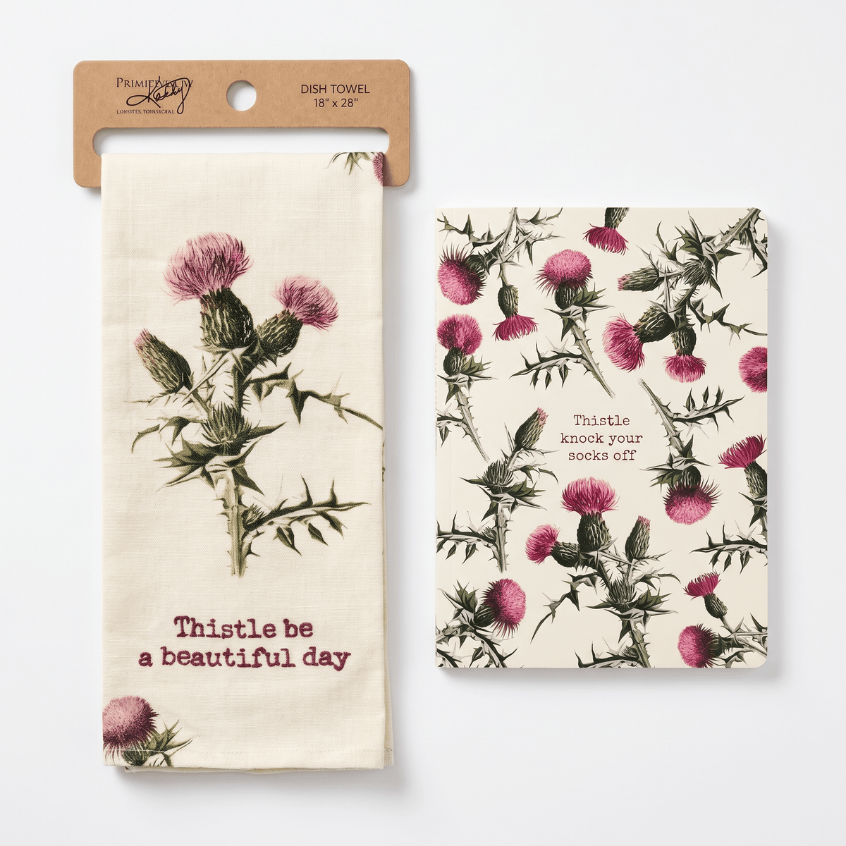 Thistle Bundle | Knock Your Socks Off Journal & Be a Beautiful Day Towel Gift Set La Vie Bien Thistle Bundle | Knock Your Socks Off Journal & Be a Beautiful Day Towel