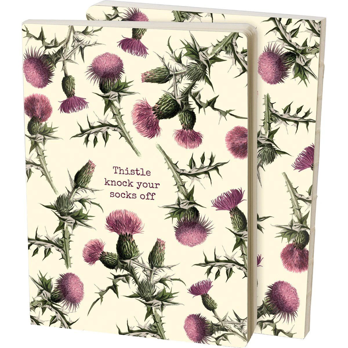 Thistle Knock Your Socks Off Double-Sided Journal | 160-Page Lined Notebook by The Bullish Store