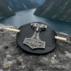 Thor's Hammer Leather Hair Slide for Women Hair Slide La Vie Bien Thor's Hammer Leather Hair Slide for Women