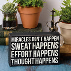 Thought Happens Inspo Box Sign | Classic Black & White Wooden Sign Display | 8" x 5" Decor La Vie Bien Thought Happens Inspo Box Sign | Classic Black & White Wooden Sign Display | 8" x 5"