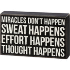 Thought Happens Inspo Box Sign | Classic Black & White Wooden Sign Display | 8" x 5" Decor La Vie Bien Thought Happens Inspo Box Sign | Classic Black & White Wooden Sign Display | 8" x 5"