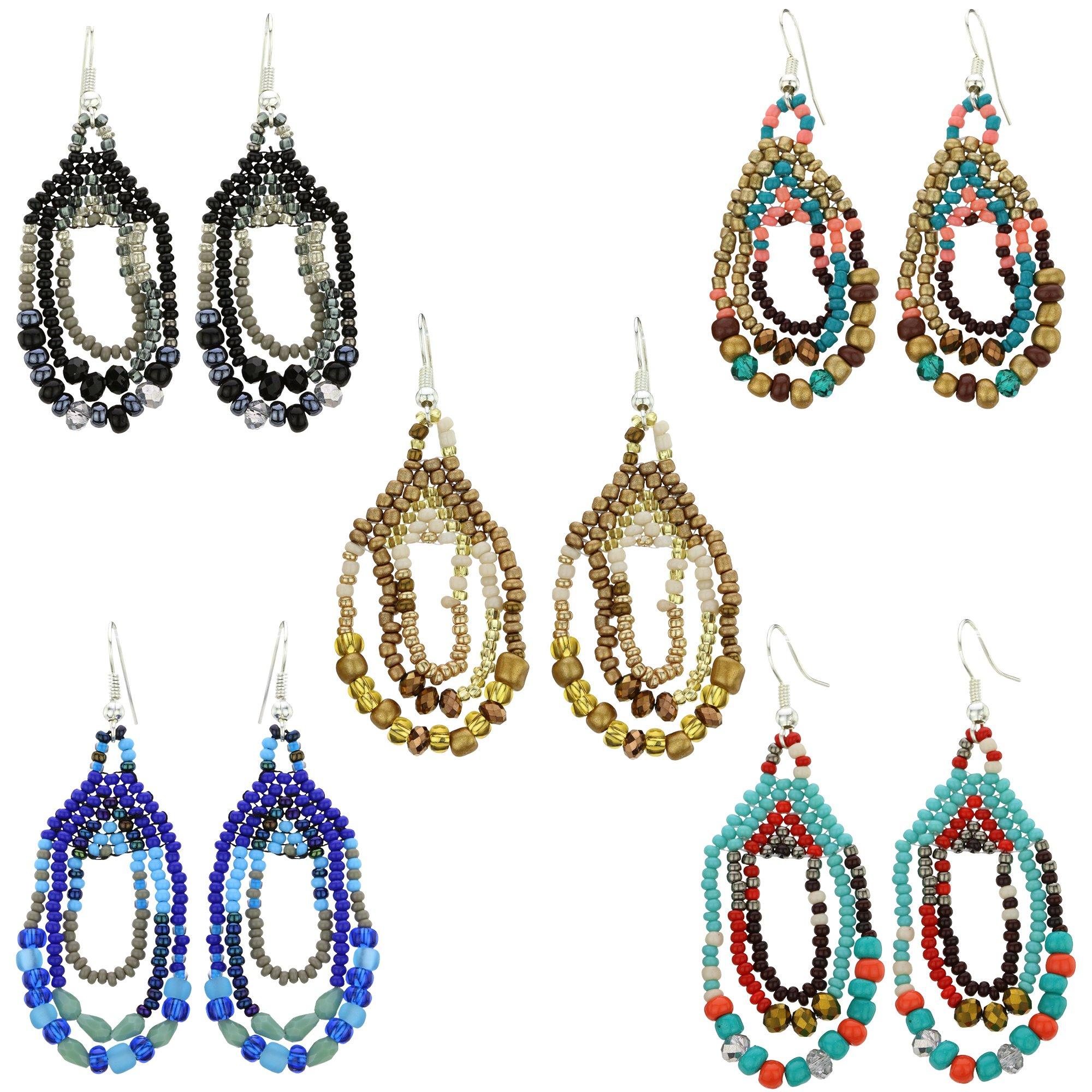 Three Cheers Beaded Earrings Earrings - Fashion La Vie Bien Three Cheers Beaded Earrings