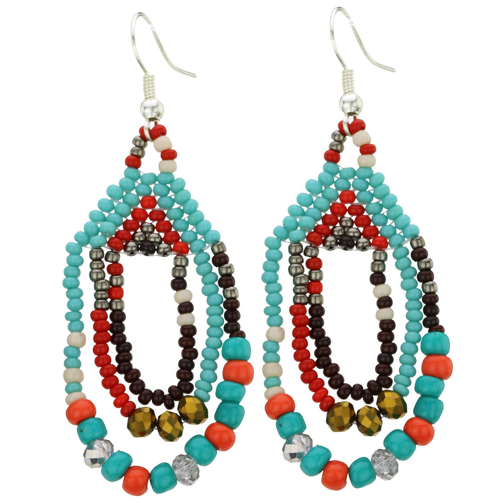 Three Cheers Beaded Earrings Earrings - Fashion La Vie Bien Three Cheers Beaded Earrings