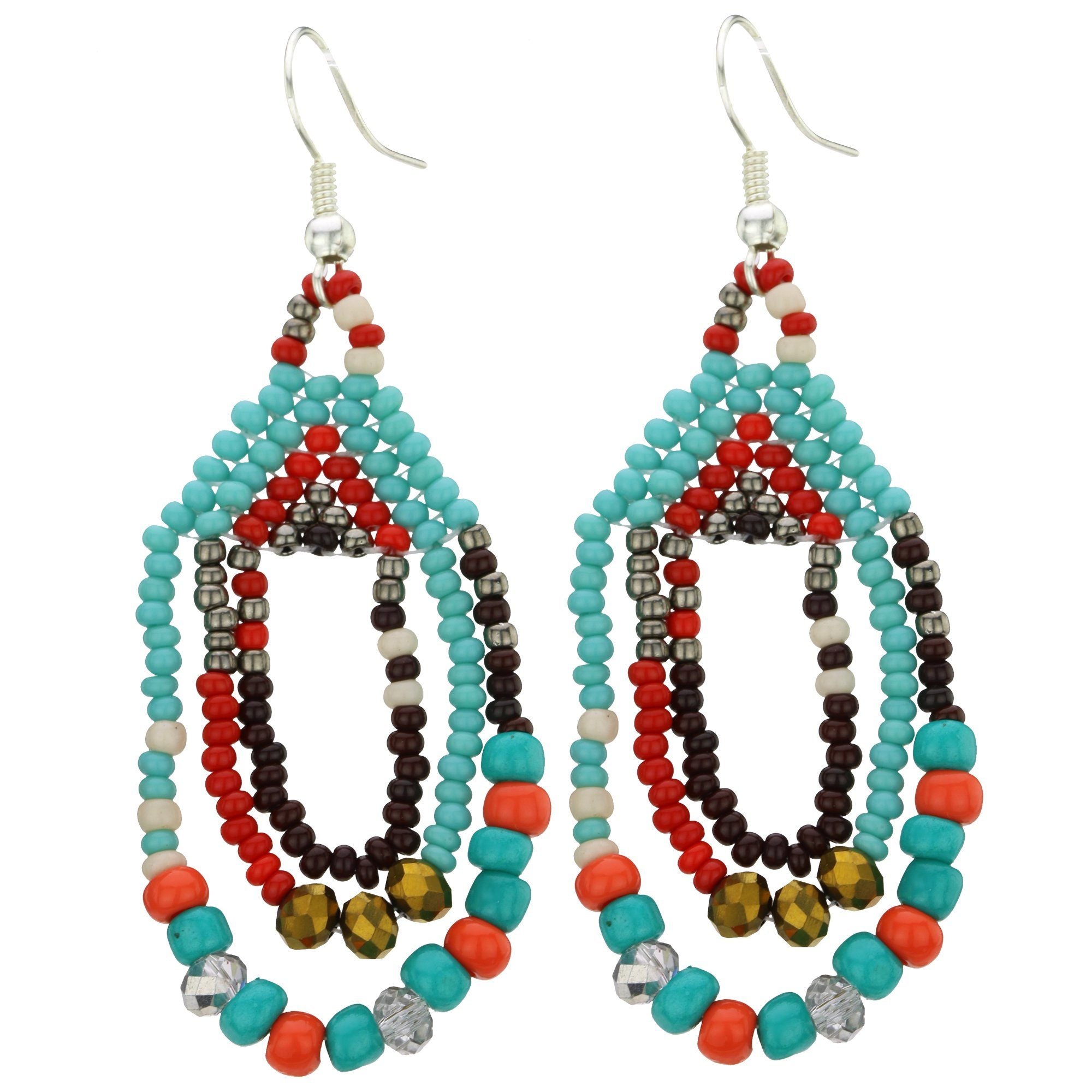 Three Cheers Beaded Earrings Earrings - Fashion La Vie Bien Three Cheers Beaded Earrings
