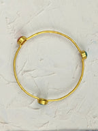 Three Gems Gold Bangle by Ash & Rose