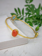 Three Gems Gold Bangle by Ash & Rose