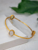 Three Gems Gold Bangle by Ash & Rose