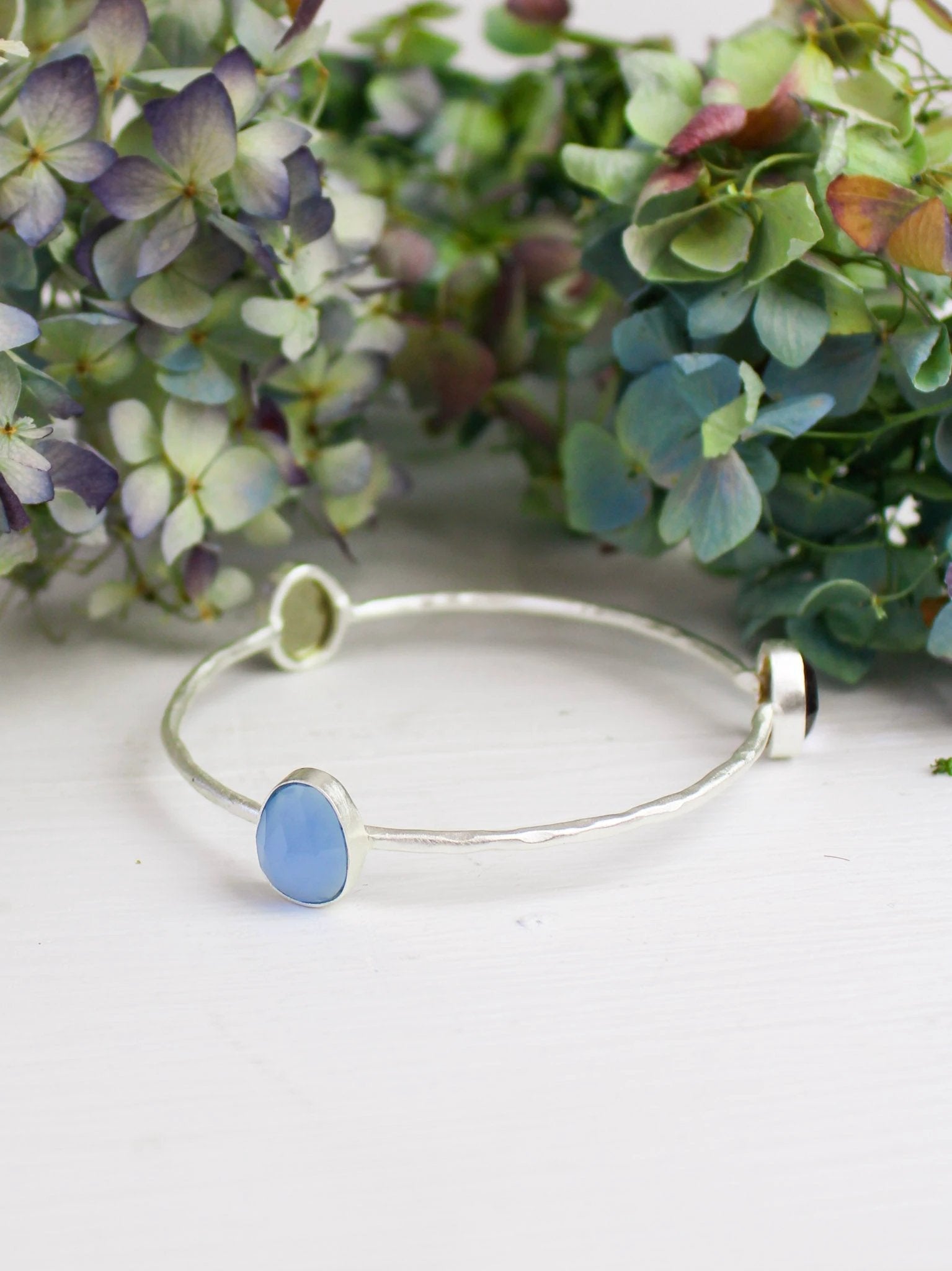 Three Stone Bangle Bracelet (size XS) by Ash & Rose