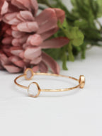 Three Stone Bangle Bracelet (size XS) by Ash & Rose