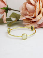 Three Stone Bangle Bracelet (size XS) by Ash & Rose
