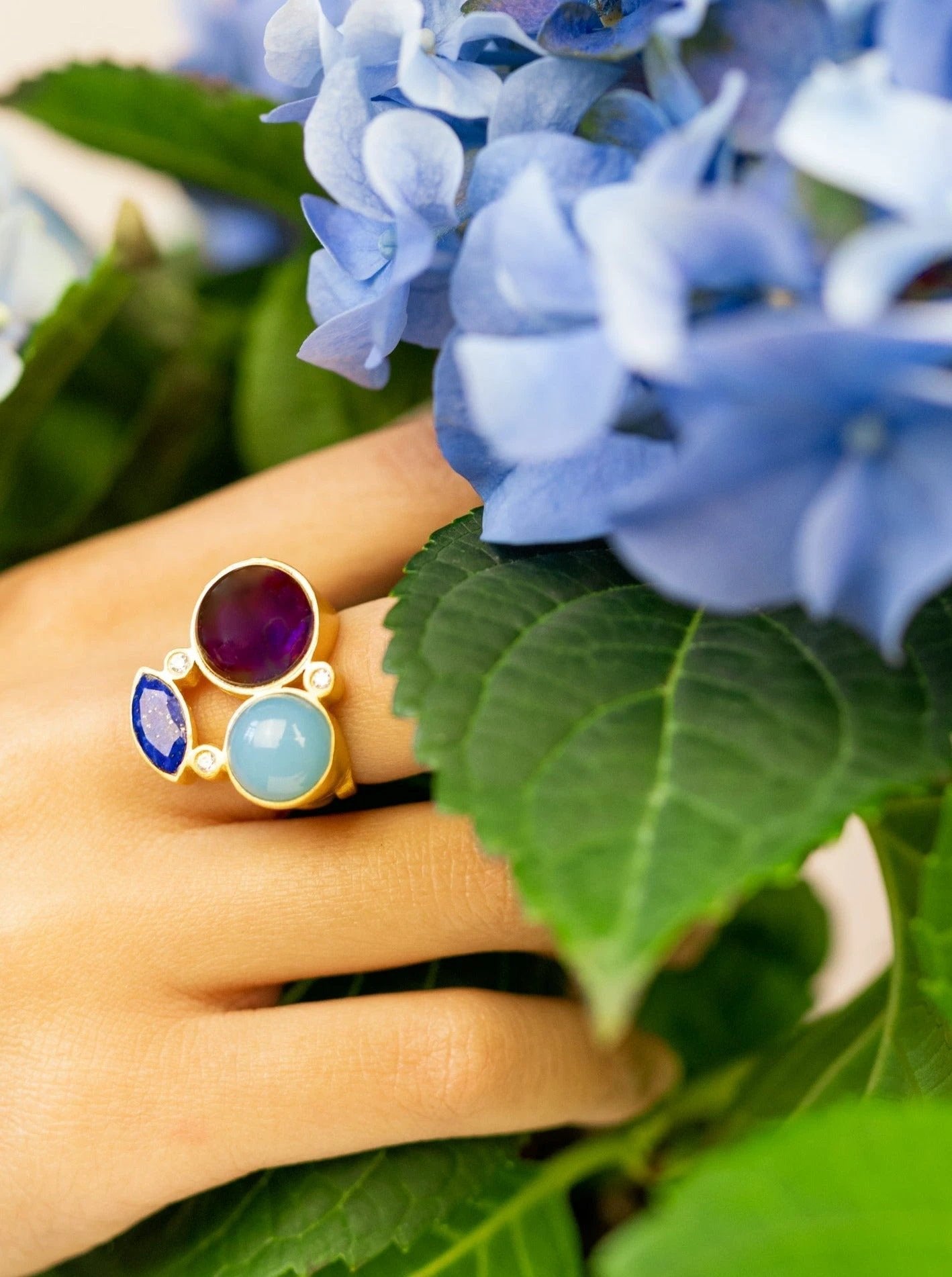 Three-Stone Statement Ring by Ash & Rose