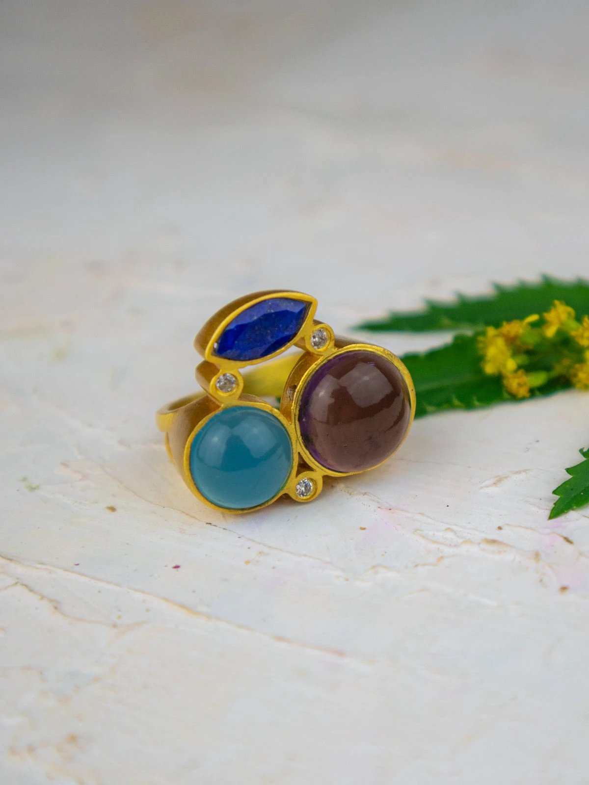Three-Stone Statement Ring by Ash & Rose