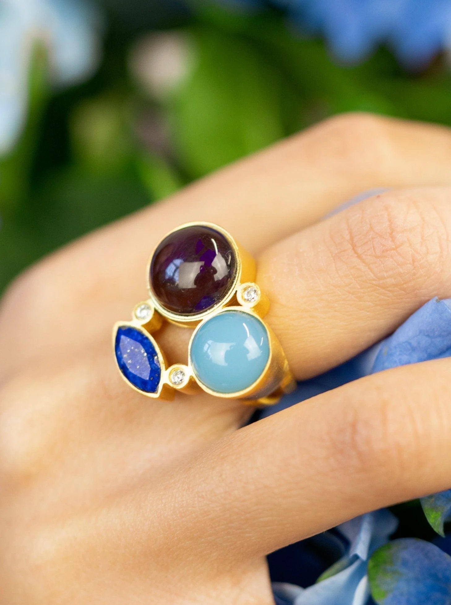 Three-Stone Statement Ring by Ash & Rose