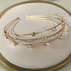 Three Strand Jeweled Headband Tiara | Party or Bridal Hair Accessory [Available in Gold or Silver] by The Bullish Store
