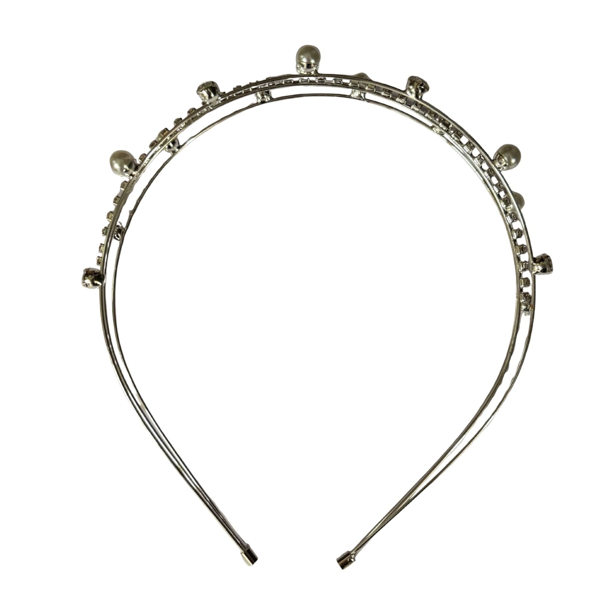 Three Strand Jeweled Headband Tiara | Party or Bridal Hair Accessory [Available in Gold or Silver]