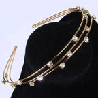 Three Strand Jeweled Headband Tiara | Party or Bridal Hair Accessory [Available in Gold or Silver] by The Bullish Store