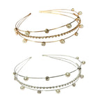Three Strand Jeweled Headband Tiara | Party or Bridal Hair Accessory [Available in Gold or Silver] by The Bullish Store