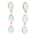 Three Times the Blue Turquoise Golden Drop Earrings by Barse Jewelry