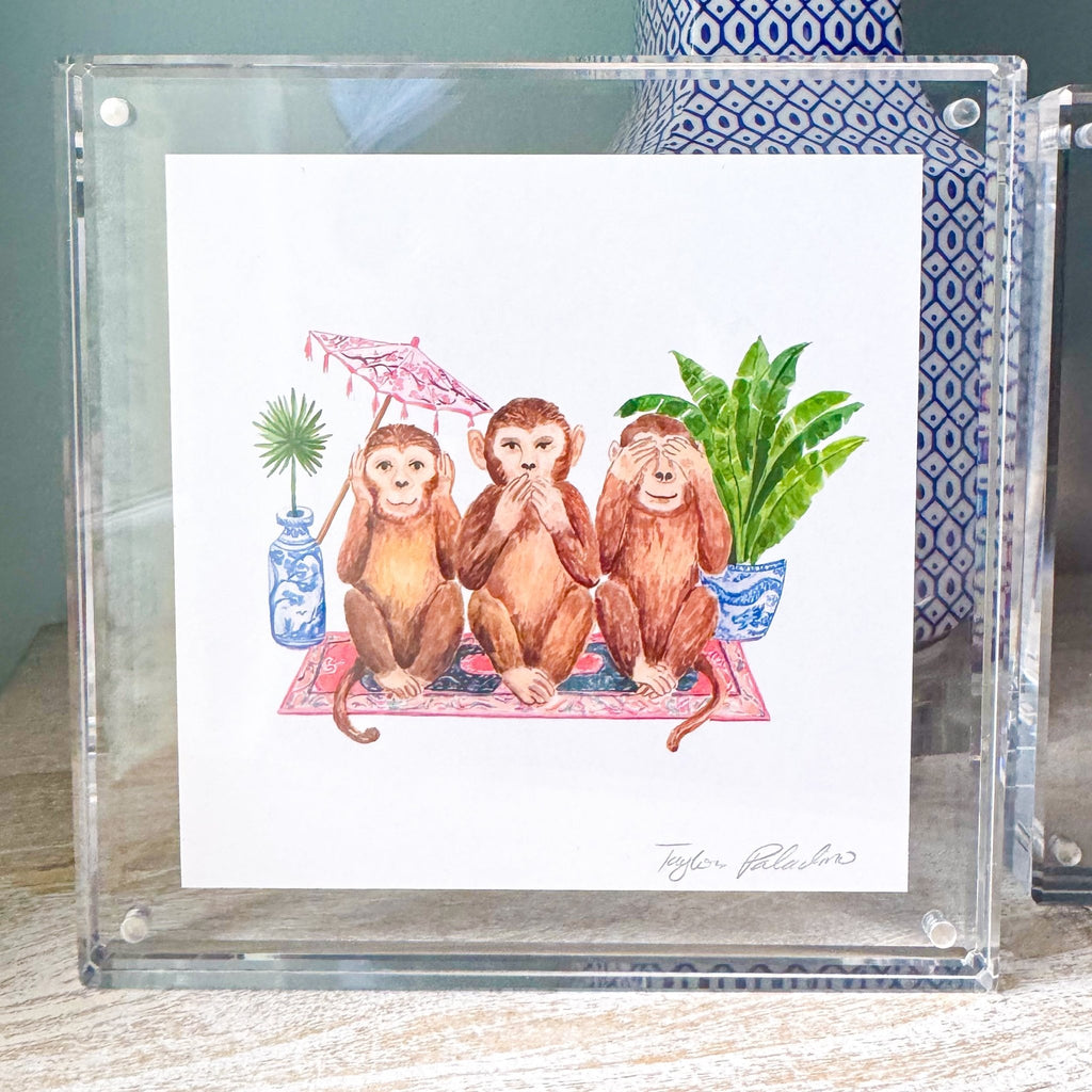 Three Wise Monkeys Print ART La Vie Bien Three Wise Monkeys Print