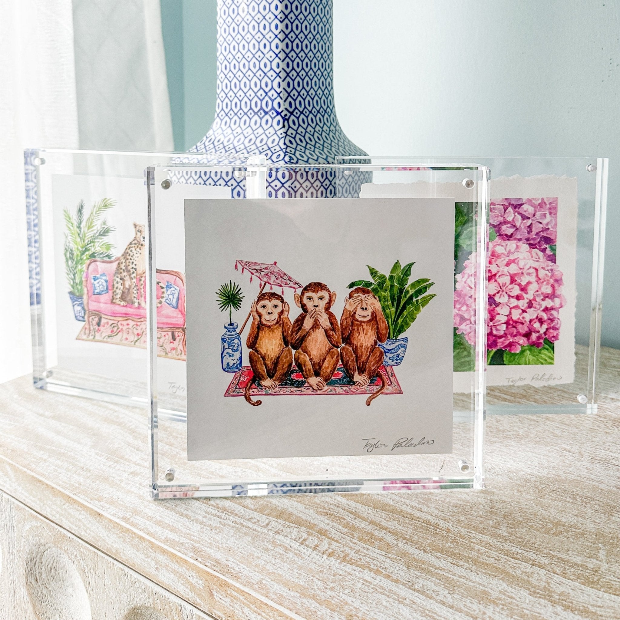 Three Wise Monkeys Print ART La Vie Bien Three Wise Monkeys Print