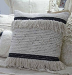 Throw Pillow Cover Black & Beige Stripes 20" X 20" with Insert Home Furnishings La Vie Bien Throw Pillow Cover Black & Beige Stripes 20" X 20" with Insert