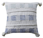 Throw Pillow Cover Blue & White Square 22" X 22" Insert Included Home Furnishings La Vie Bien Throw Pillow Cover Blue & White Square 22" X 22" Insert Included